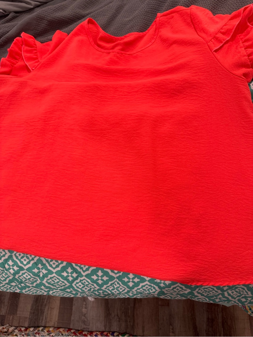 Women’s Peach Ruffle Sleeve Blouse